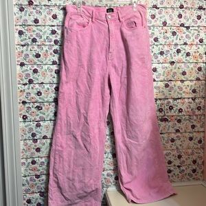 BDG High and Wide Corduroy Pants, Bubble Gum Pink